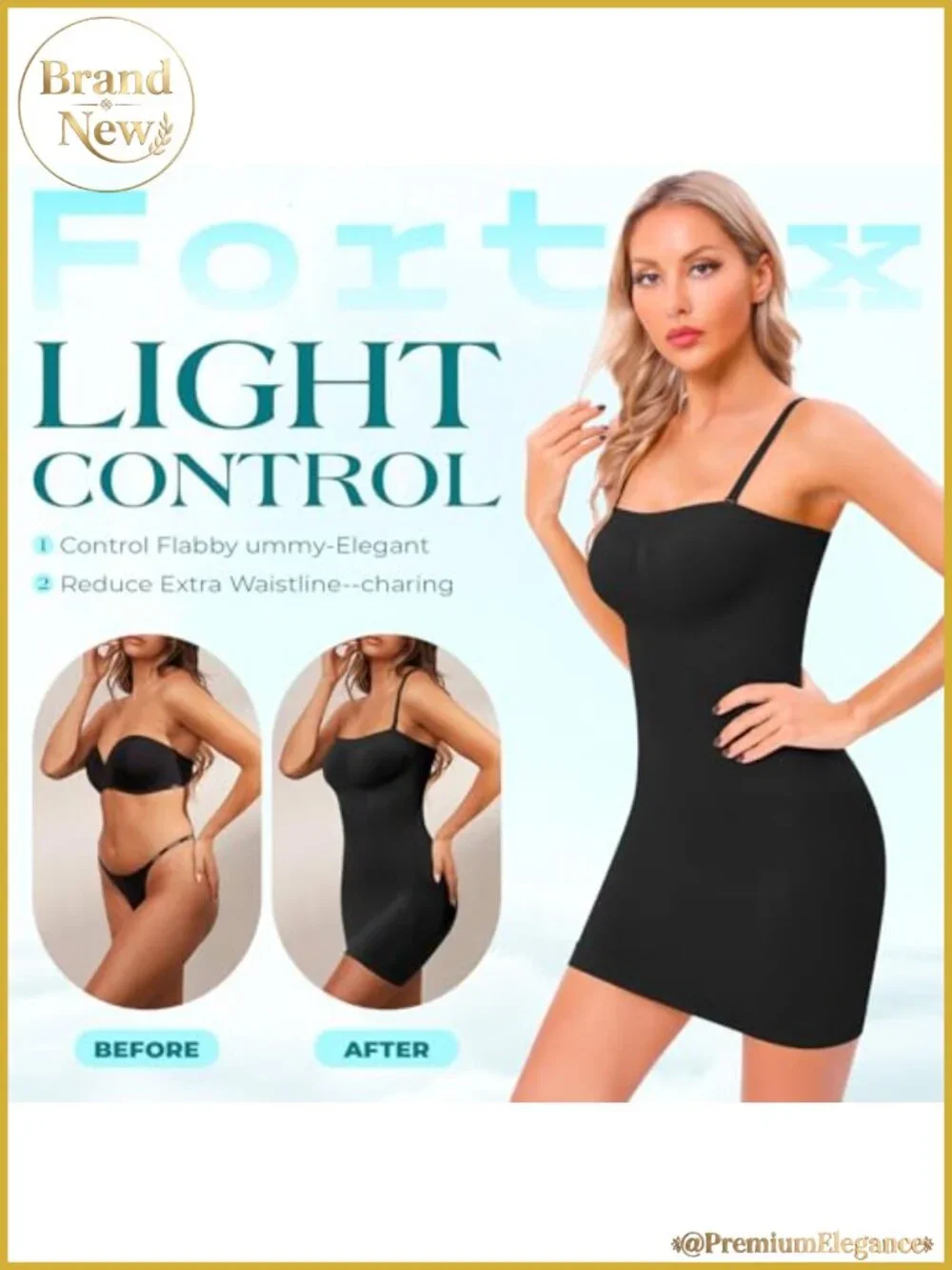 Strapless Shapewear Full Slip for Under Dresses Tummy Control